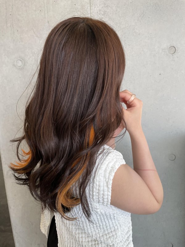 【オレンジ×インナーカラー】