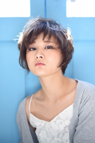 #マニッシュ#ハイライト#ショート#アシンメトリー#ベージュ