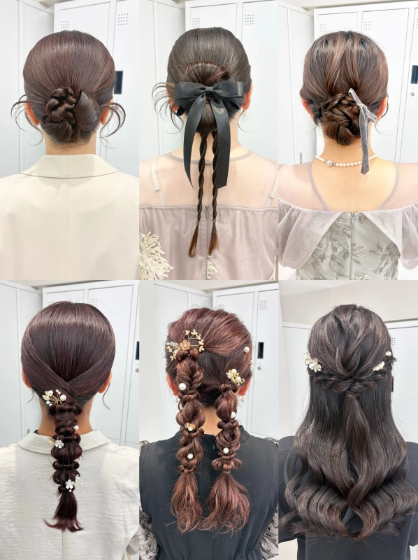 横浜駅近郊徒歩5分 横浜で結婚式ヘアセット/横浜お呼ばれヘアセット/横浜ヘアセット/横浜結婚式ヘアアレンジ/横浜お呼ばれヘアアレンジ/横浜カチモリ/横浜立体リボン/横浜くるみちゃんヘア/横浜シニヨン/横浜ゆるふわアップ/横浜編みおろし/横浜ハーフアップ/横浜タイト系/金箔/ビックリボン/ビックシュシュ