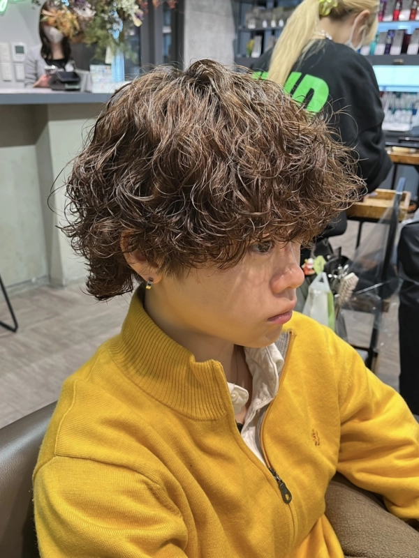メンズカットウルフ60%シャドウパーマ