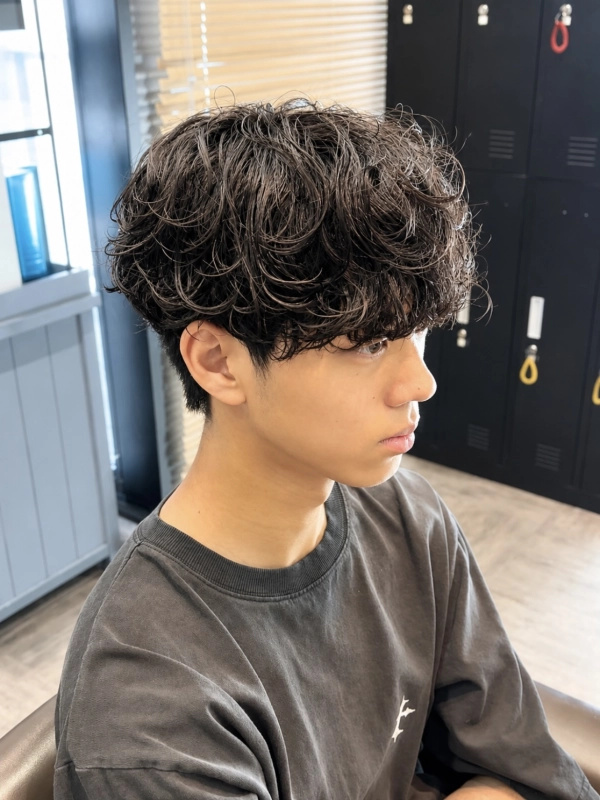 メンズカット40%シャドウパーマ