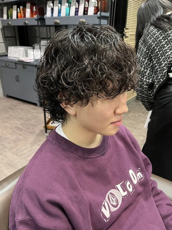 メンズカットウルフ60%シャドウパーマ