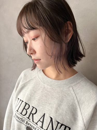 【manae】インナーラベンダーのボブ