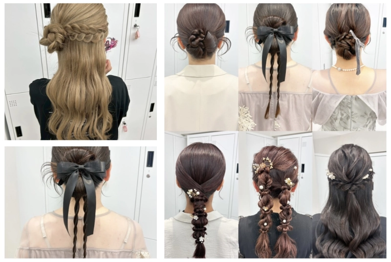 横浜駅近郊徒歩5分 横浜で結婚式ヘアセット/横浜お呼ばれヘアセット/横浜ヘアセット/横浜結婚式ヘアアレンジ/横浜お呼ばれヘアアレンジ/横浜カチモリ/横浜立体リボン/横浜くるみちゃんヘア/横浜シニヨン/横浜ゆるふわアップ/横浜編みおろし/横浜ハーフアップ/横浜タイト系/金箔/ビックリボン/ビックシュシュ