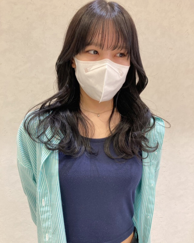 顔まわりレイヤー×グレージュ