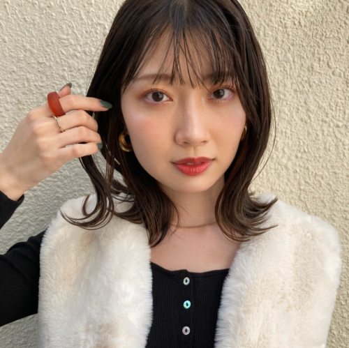 地毛風アッシュカラー×くびれロブ