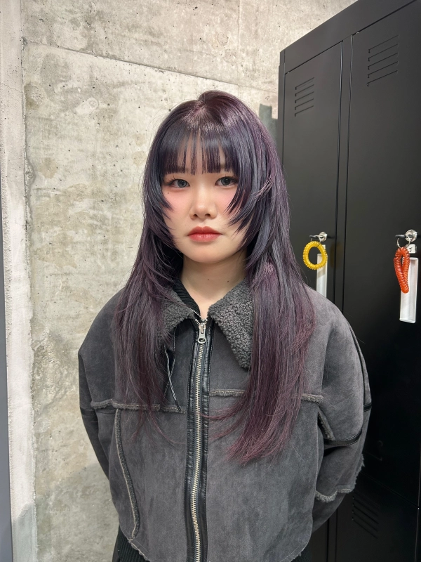 ラベンダーカラー×ハッシュカット