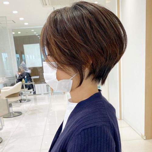 前髪長め◎大人女性抜け感ショートボブ