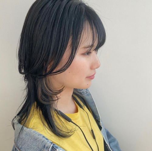 インナーカラー×ウルフカット