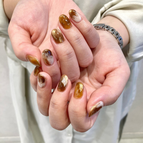カフェラテデザインネイル