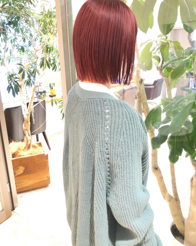 #ボブ#チェリーレッド